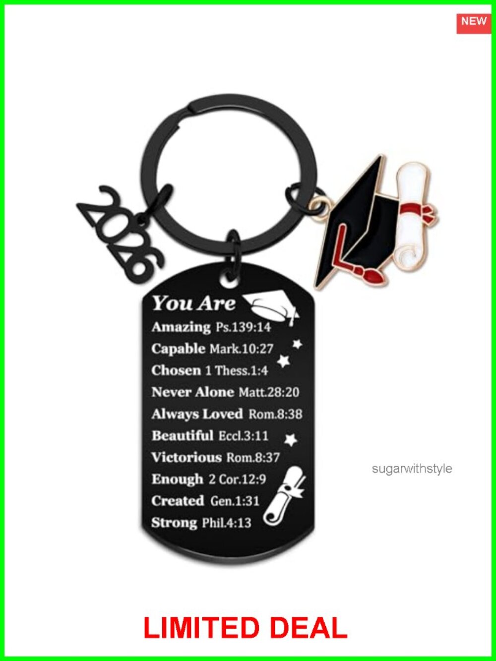 Class of 2026 Graduation Keychain Stainless Steel Engraved Gift